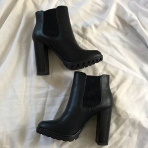 Black heeled booties